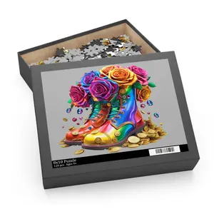 Rainbow Clown Boots with Roses Puzzle