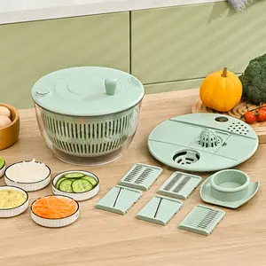 Multifunctional vegetable salad dehydrator, vegetable slicer, household fruit water spinner, cucumber and potato slicer dryer