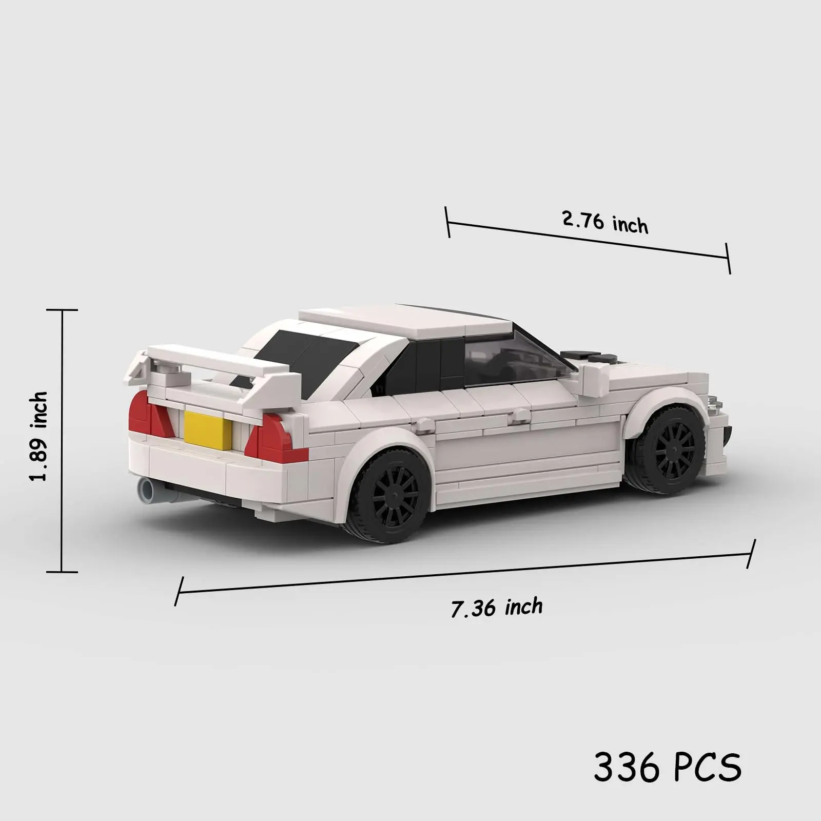 White Sports Car Building Blocks Set, Speed Champion Style MOC Bricks Model, DIY Collectible Race Car Kit for