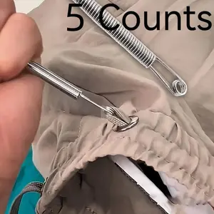 Spring Cord Threader, 5 Counts Spring Rope Threading Tool, Suitable for Elastic Cords, Ropes, Ribbon, Drawstrings, Elastic Bands, Waistbands and Laces