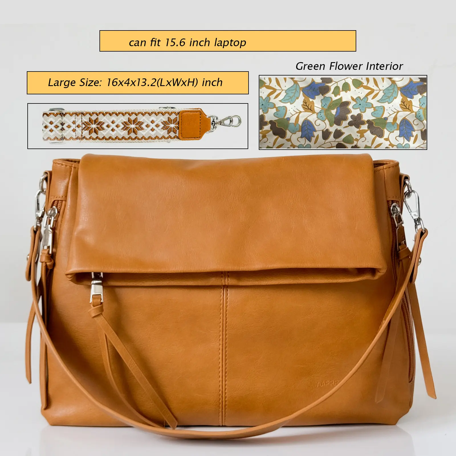 Large Size Brown Green Flower Lining 