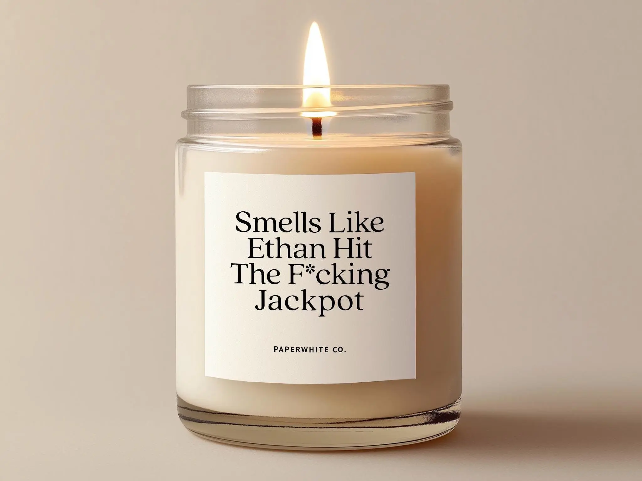 Personalized Engagement Candle, He Hit the Jackpot Funny Engagement Gift for Couple, Future Mrs Gift, Wedding Celebration Gift