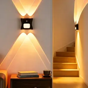 New Rechargeable Wall Lamp with Remote, RGB Smart Ambient Light, Multi-Color Temperature, Motion Sensor, Ideal for Bedroom, Hallway, Staircase, Wireless Wall Sconces