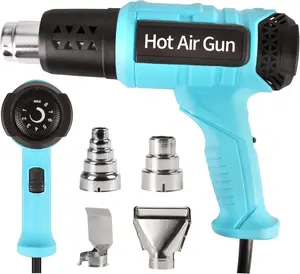 Heat  for Crafting Shrink Tubing, 2000W Heavy Duty Hot Air  1.5s Fast Heating, 140F~1100F Variable Temperature Control Heat  Kit with 2 Air Flow and 4 Nozzles for Vinyl Wrap