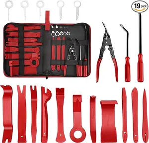 19 Pcs Car Trim Removal Tool, Auto Clip Pliers Fastener Terminal Remover Set, Plastic Pry Tool Kit for Car, Removal Car Tool for Panel, Clip & Upholstery