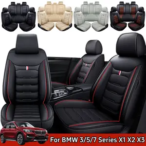 For BMW 3 -Series 2009-2018/ 5-Series 2004-2023/ 7-Series 2011-2023/ X1 2013-2023/ X2 2018-2023/ X3 2011-2017 Car 5 Seat Covers, Premium Leather Front & Rear Full Set Seat Covers Cushion Protector Pad Mat, Split Rear Benches Auto Decoration Accessories