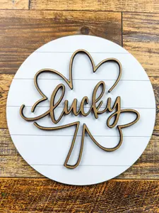 Farmhouse Lucky Clover Circle Board And Batten Sign Or Craft Kit Wooden