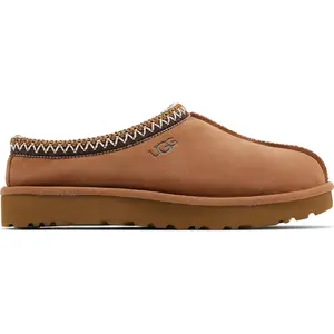 UGG Women's Wide Fit Tasman 5955-CHE Chestnut Suede Slippers - Brown Braided Design, Cozy Fuzzy Fur, Casual Fashion Slippers, Fall Winter Footwear