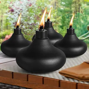4 Pack Table Top Torches 24.5oz Citronella Torches for Outside Decorative Tabletop Lantern for Yard Patio Deck Garden Party Landscape