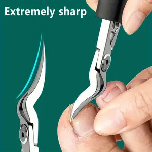 Stainless Steel Ingrown Toenail Clippers, Thick & Hard Nail Cutter for Adults & Seniors, Curved Sharp Blades, Unisex Toenail Care Tool