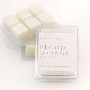 River Birch Blood Orange Wax Melt Hand Poured in Dallas Texas Fresh Citrus Aroma with Green Undertones Clean Burning Natural Wax Cubes