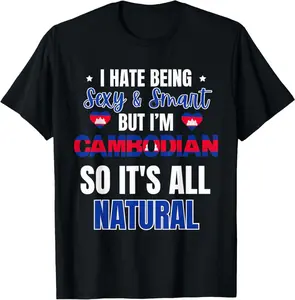 Smart Cambodian Angkor Wat Cambodia Flag Cambodian T-Shirt