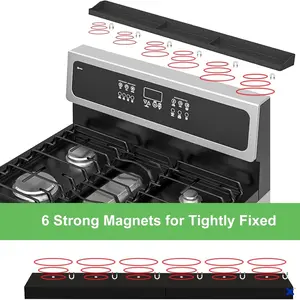 30 Inch Magnetic Silicone Stove Top Shelf | Heat Resistant Flexible Over Stove Spice Rack, Space Saving Kitchen Organizer