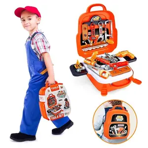 Pretend Repair Tool Backpack, 22pcs/set Drill & Tool Box Pretend Toy Kit, Kids Tool Bench,Durable & Portable Fun Tool Set for Birthday Gifts, Thanksgiving Christmas Gift Set, Play Sets