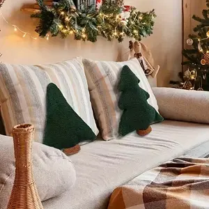 Christmas Tree Shape Soft Plush Throw Pillow, Large Size for Party & Xmas Décor, Ideal for Home Sofa & Festive Occasions