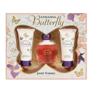 Adrianna Butterfly Spray Perfume Eau de Parfum, Shower Gel, Body Lotion 3pc Gift Set for Women 50ml