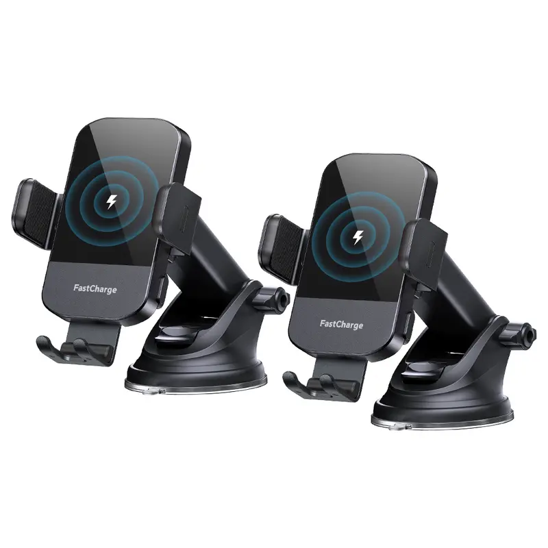 2-Pack Wireless Car Charger, CHGeek 15W Auto-Clamping Car Mount for Cellphone Charging, Mobile Phone Holder, Smartphone Mount, Tablet Mount, Adjustable Car Charger, Electronic Phone Stand, Perfect Christmas Gift.