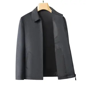 Men's high-end and fashionable cashmere coats for autumn and winter, mid-length lapel jackets, wool and woolen fabrics
