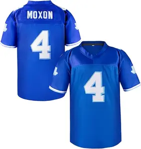 Movie Varsity Jonathan Moxon #4 Jersey West Canaan Coyotes Blues Men Sewn cowboys seahawks rivalry jerseys