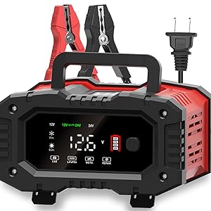 12V and 24V Car Battery Trickle Charger, Battery Charger 20 Amp Lifepo4 Float Fully-Automatic Smart Charger, Maintainer/Pulse Repair Charger for Car, Boat, Motorcycle, Lawn Mower