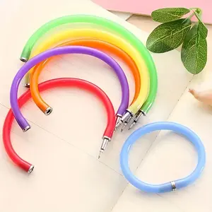 Random Color Cute Wristband Ballpoint Pen, 6/12pcs Creative Office Stationery, Portable Bracelet Pen for Office School Student