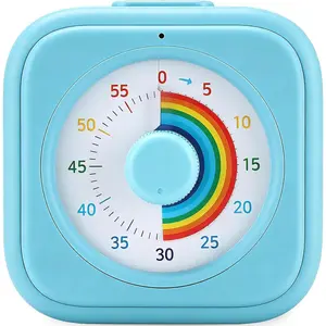 60-Minute Visual Timer for Kids, Silent Rainbow Countdown Timer for Time Management, Homeschool, Classroom, Home, Office