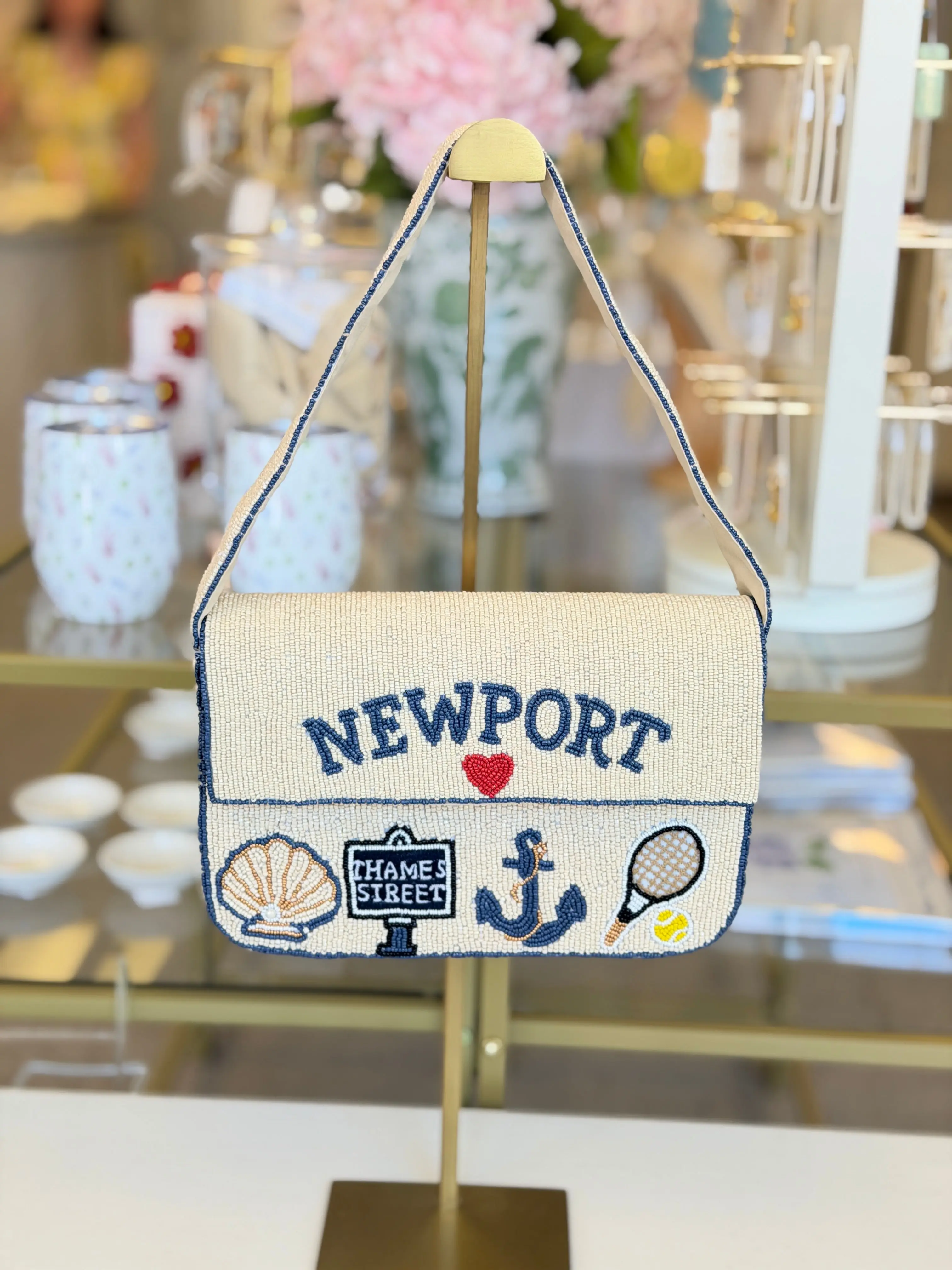 Signature Newport Beaded Shoulder Bag
