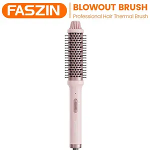 Faszin Thermal Brush Hair Curler 38mm, Negative Ion Round Hot Brush for Volume and Smooth Styling, 30s Fast Heat-Up, Tourmaline Ceramic Barrel, Dual Voltage, Easy-to-Use Hair Styling Tool