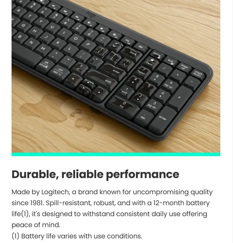 Logitech MK250 Bluetooth Wireless Mouse and Keyboard Combo: Fast & Easy Connectivity, Compact Wireless Keyboard, Ambidextrous Mouse (Graphite) - Wireless Bluetooth Keyboard - Rose - Wireless Bluet