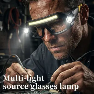 XTE Multi-Functional Eyeglass Light, TYPE-C Rechargeable, Portable COB LED Work Light for Repair & Outdoor Use