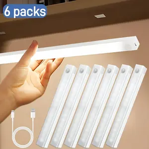[6-pack] Dimmable LED sensor cabinet light, USBrechargeable, motion sensor/constant light mode, suitablefor bedrooms, staircases, kitchens, music rooms, anddance studios as a night light or bedside reading light.lamp factory