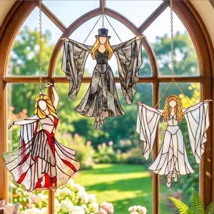 Boho Rock Queen Acrylic Suncatcher, Mystical Gypsy Dancer Window Hanging Ornament, Vintage 90s Inspired Sun Catcher, Witchy Boho Home Decor, Aesthetic Gift for Women