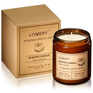 LoveryGifts Pumpkin Spice Latte Aromatherapy Candles - 9oz Home Scented Soy Candle