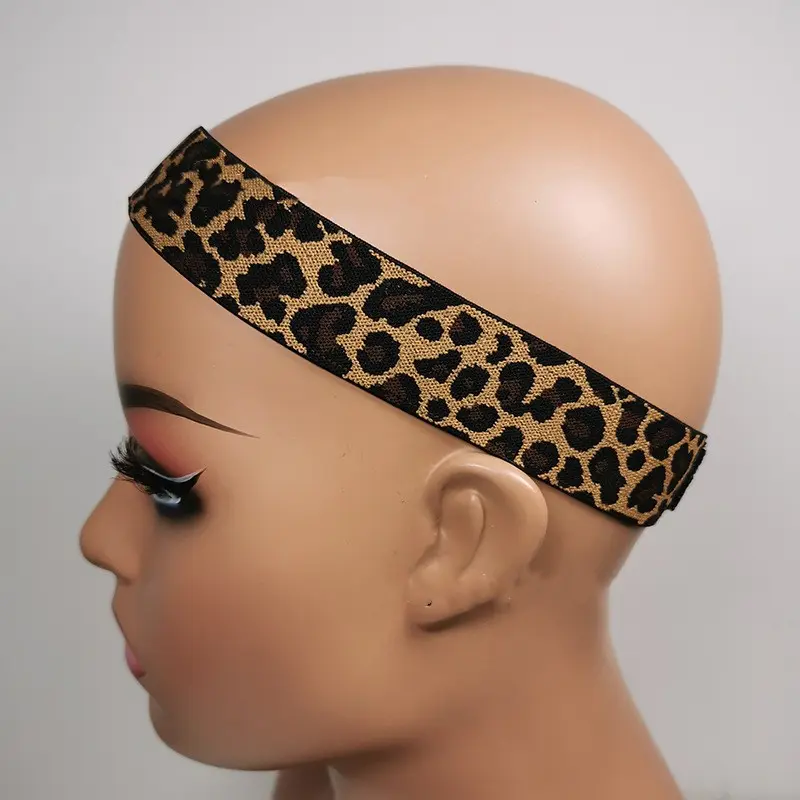 Unisex Fashion Solid Elastic Wig Edge Band with Adjustable Magic Tape, for Securing Hair and Laying Wig Edges Seamlessly