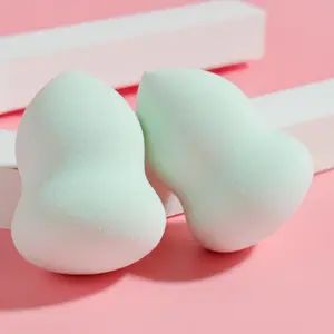 2pcs/set Soft Latex Free Gourd Shaped Makeup Sponge, Portable Makeup Sponges for Liquid Foundation, Loose Powder & Concealer, Professional Face Makeup Tool for Girls and Women