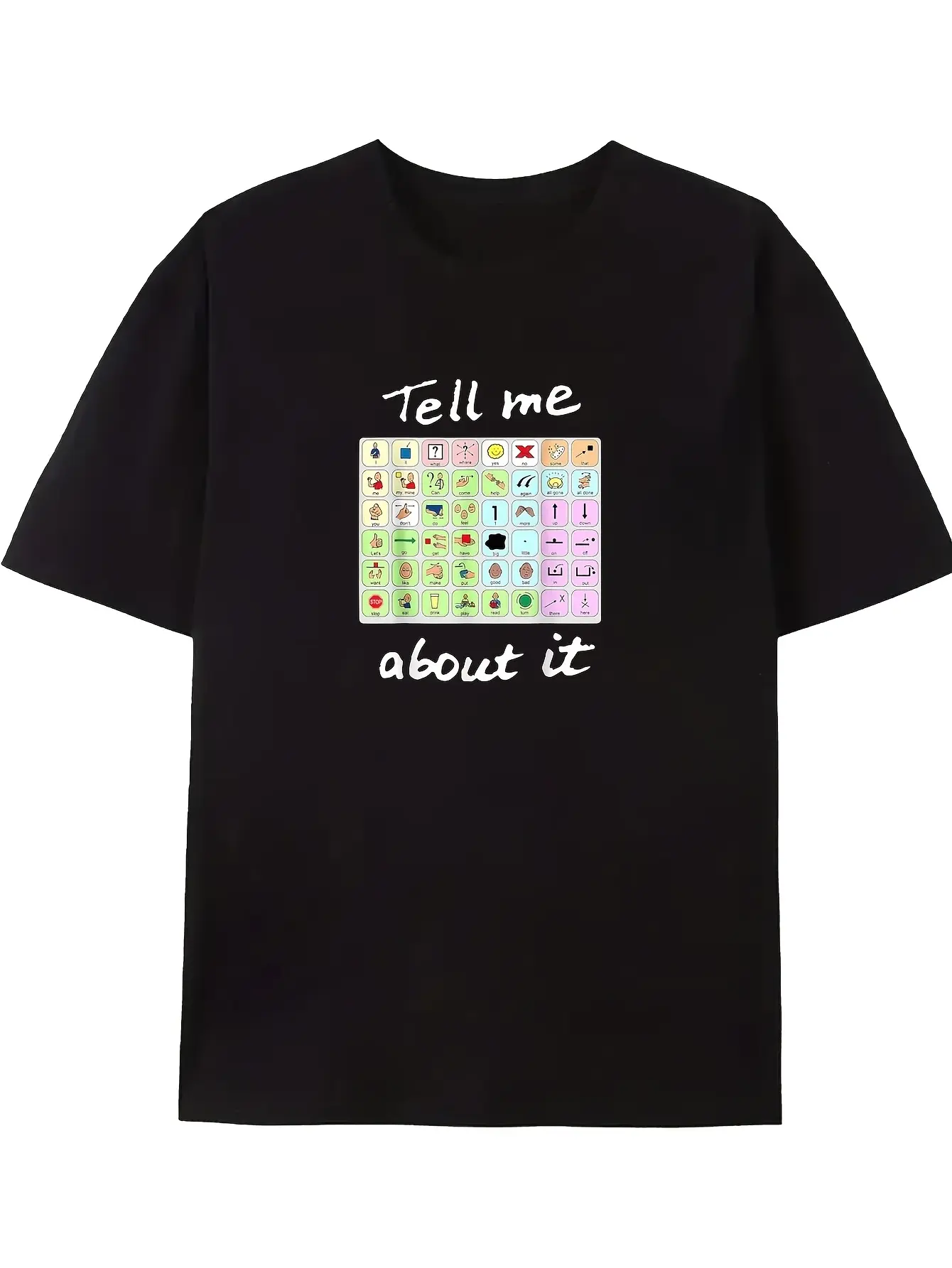 Funny Tell Me about It Speech Pathology Aac Sped T unisex soft cotton short sleeve t shirt, vintage graphic casual tee for men women teens, perfect birthday holiday gift for camping travel gym daily street casual wear