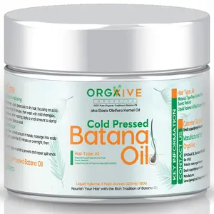 ORGAVIVE Cold Pressed Batana Oil Hair Mask & Scalp Treatment - 120ML/120G, Nourishing Haircare for Restoring, Repairing Frizz, Restore