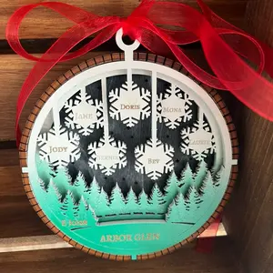 Personalized 3D Laser Cut Wood Christmas Ornament - Eco-Friendly and Durable - Hanging, Decor