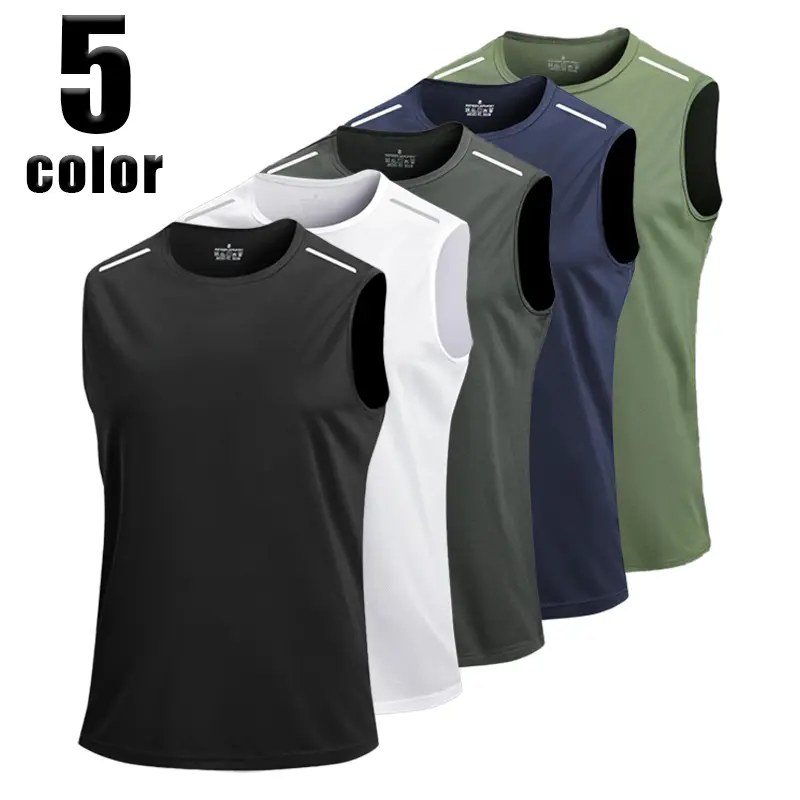 Men’s quick-dry mesh sleeveless tank top — breathable, lightweight athletic workout vest for running, basketball, gym training; summer casual loose fit; anti-sweat sports tank shirt for everyday wear and outdoor jogging.