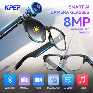 KPEP Smart AI Camera Glasses with 8MP Photochromic Lenses, Button Touch Adjustment for Travel Outdoor Adventures Hands-Free Photography 160+Languages Real-Time Translation Bluetooth Wireless Wearable Video Recording Vlog Summervibes, Mother's Day Gifts