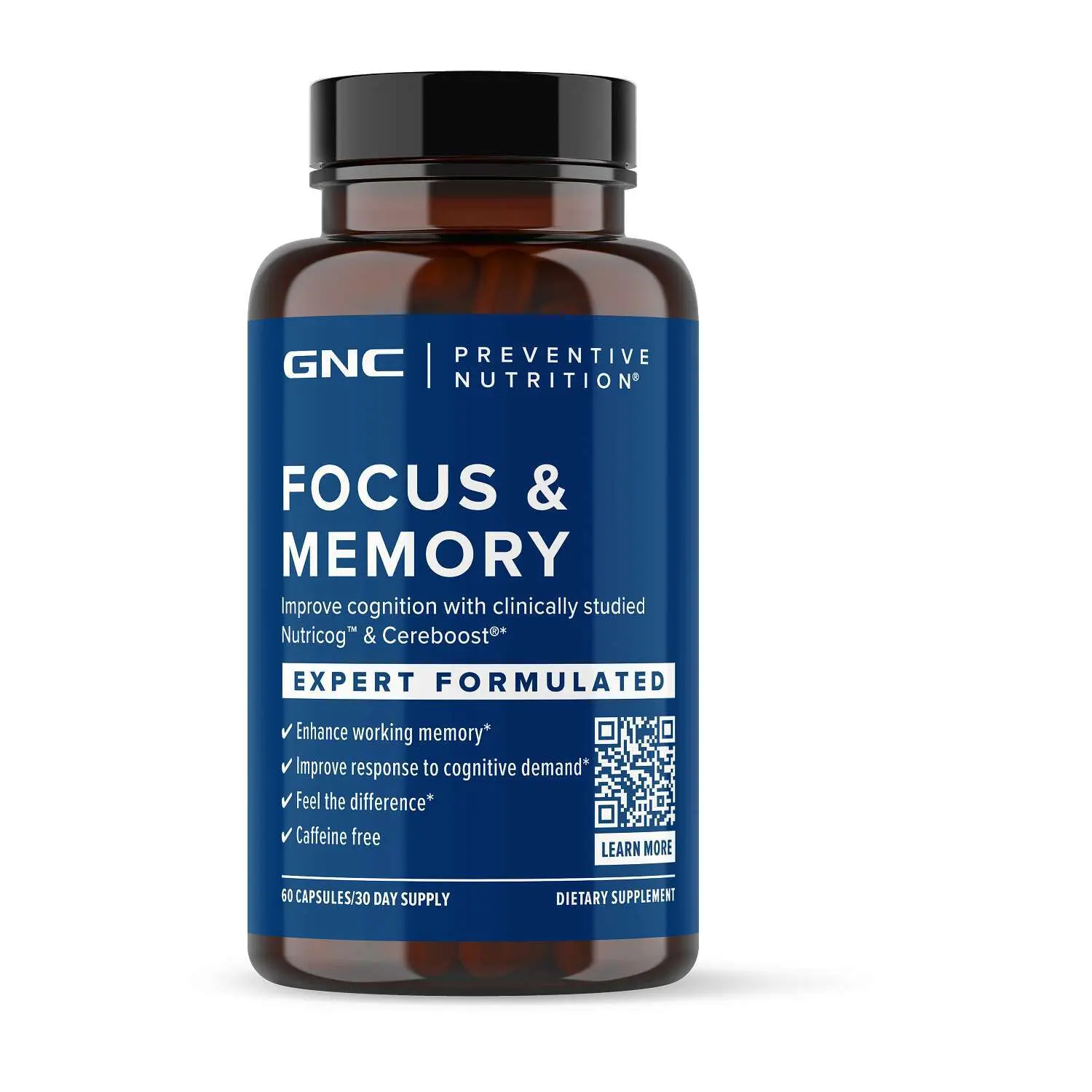 GNC PREVENTIVE NUTRITION Focus and Memory, 60 Capsules, Healthcare