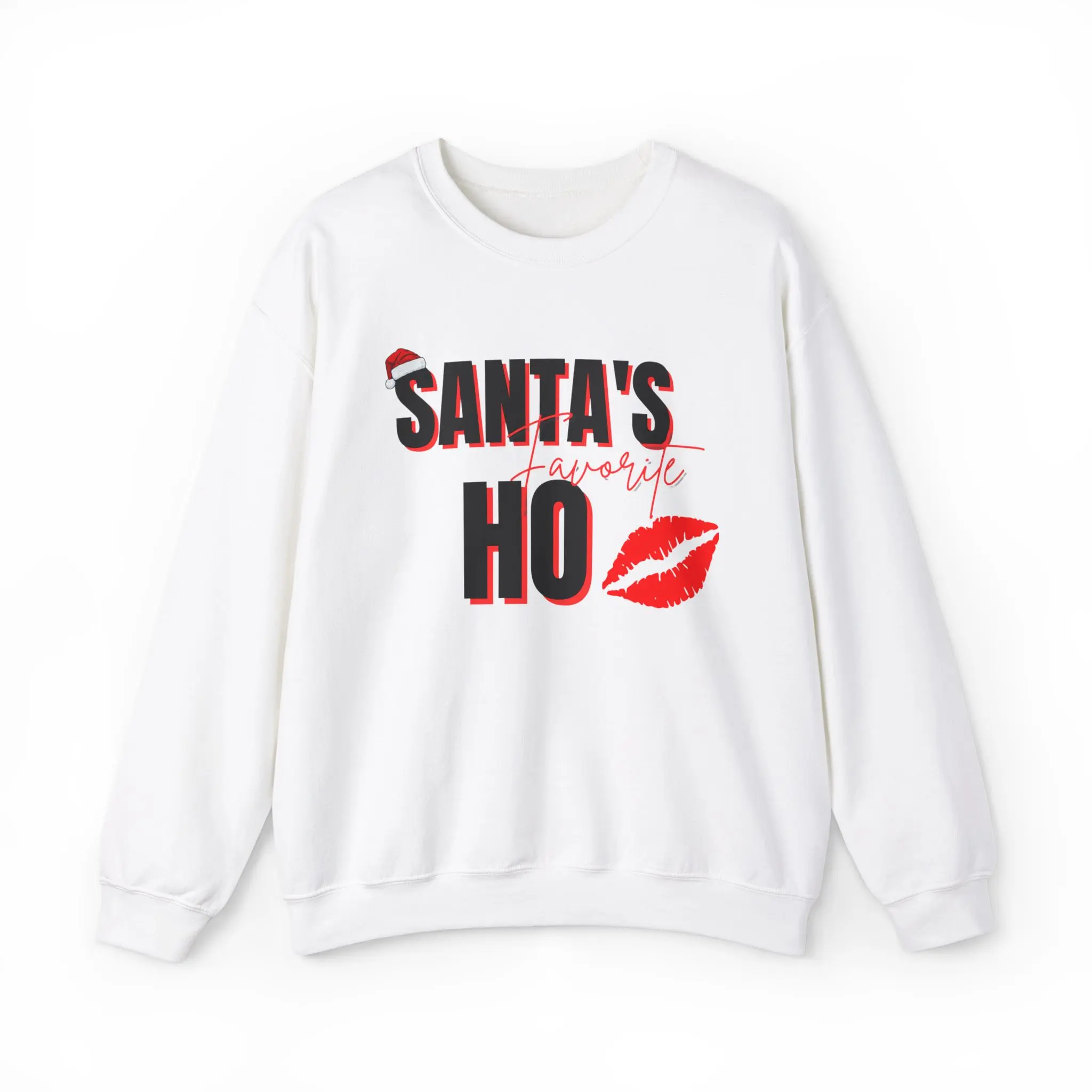 Women's Santa's Favorite ho Christmas Sweater - Funny Holiday Jumper - Cotton/Polyester Blend - Womenswear, Pullover, Comfort