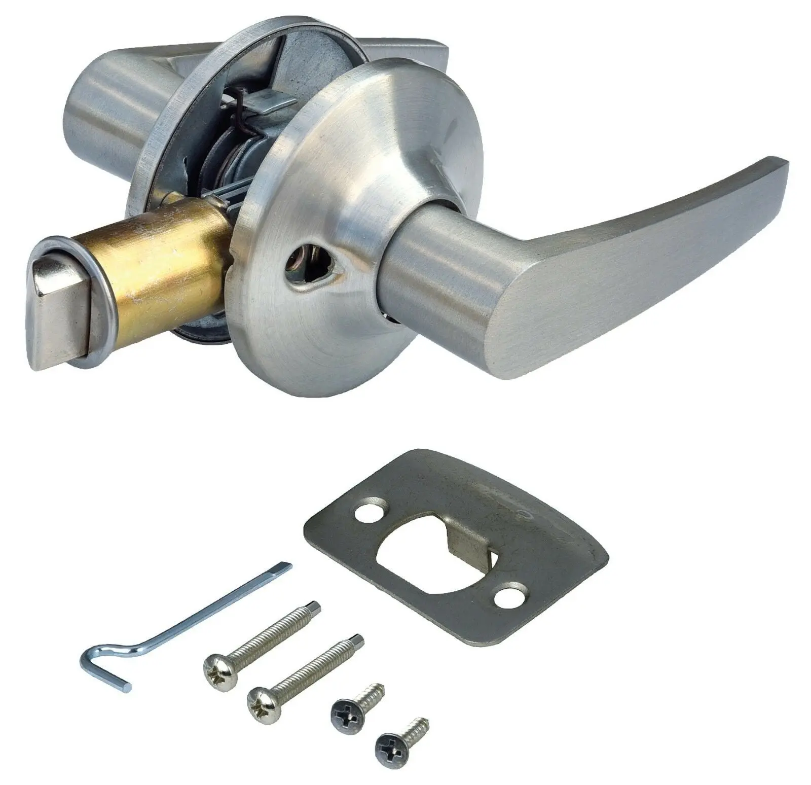 Mobile Home/RV Interior Passage Door Lever, Brushed Nickel | Non-Locking Hall & Closet Handle