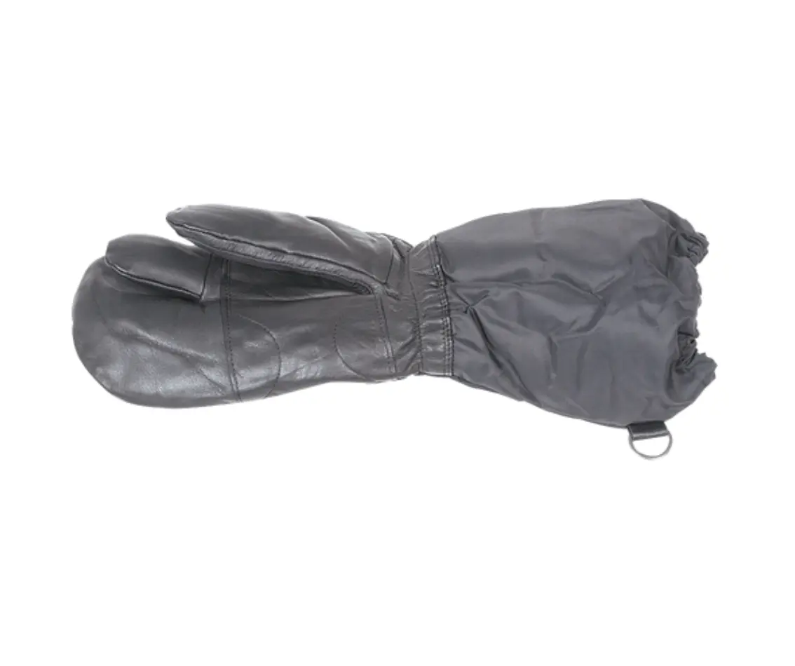 Arctic Mittens with Trigger Finger and Leather Palm, Polar Fleece Lined Waterproof Gloves for Extreme Cold Weather Protection