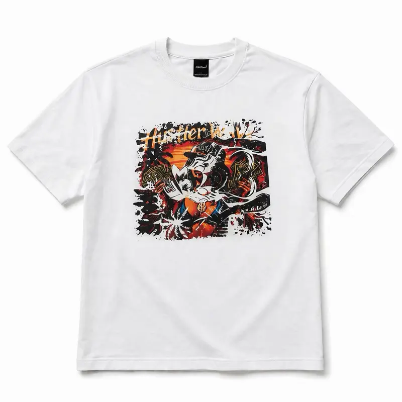 Hustler Wave white Tee – Streetwear Money Vibes