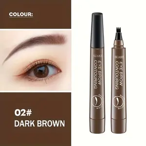 Waterproof microblade eyebrow pencil, Microblading brow pencil - 4-point tip design, 5 natural brown shades, suitable for all skin tones, perfect for everyday use and outdoor activities, pigmented and precise application tool