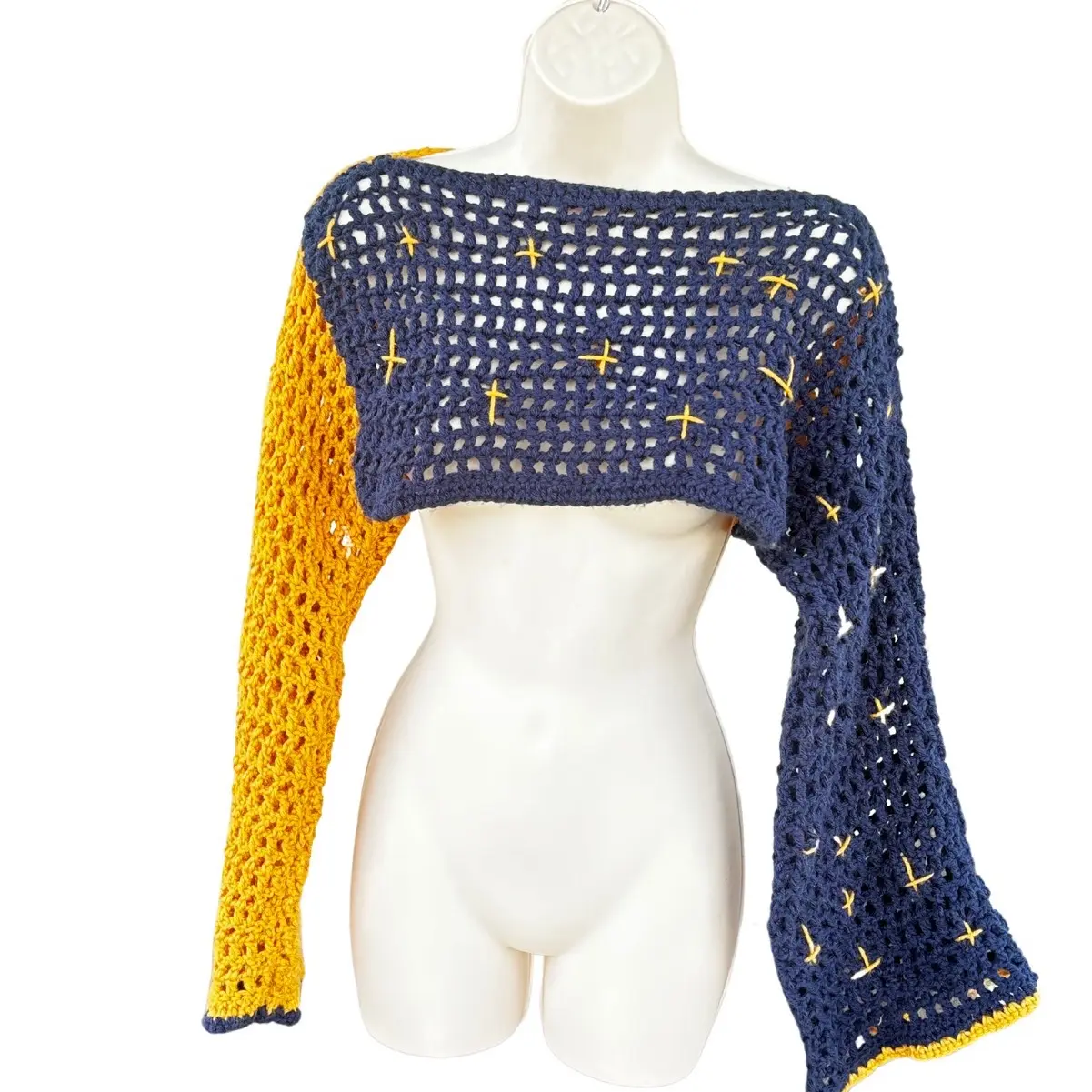 Starry Night Crochet Shrug crop tuck