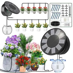 Solar-Powered Automatic Drip Irrigation Kit - 10m Hose with 10 Adjustable Droppers & LED Display | DIY Watering System for Garden, Greenhouse, Balcony | Energy-Saving Irrigation Solution, Solar Watering System, Garden Irrigation, Efficient Watering