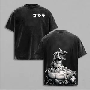 Mecha Godzilla Special edition Retro Vintage Menswear Gift movie fans Top Apparel Classic Oversized Seamless Simple Straight Man Clothes Cotton designer shirts Movie Shirt, graphic tees, men gifts, ,Graphic Streetwear T-shirt gift for all