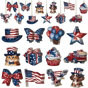 Independence Day themed pendants, 12 designs, decoration for theme party, a set of 36 pieces